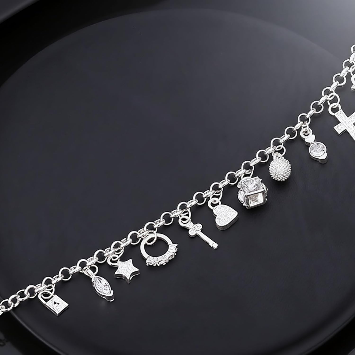Sterling Silver Bracelets for Women Silver Charm Bracelet Jewelry