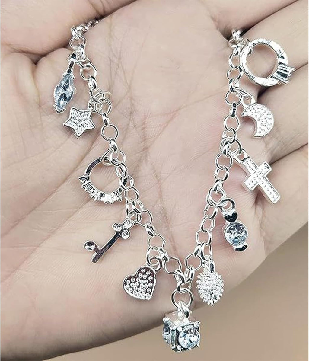 Sterling Silver Bracelets for Women Silver Charm Bracelet Jewelry