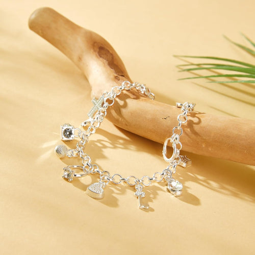 Sterling Silver Bracelets for Women Silver Charm Bracelet Jewelry